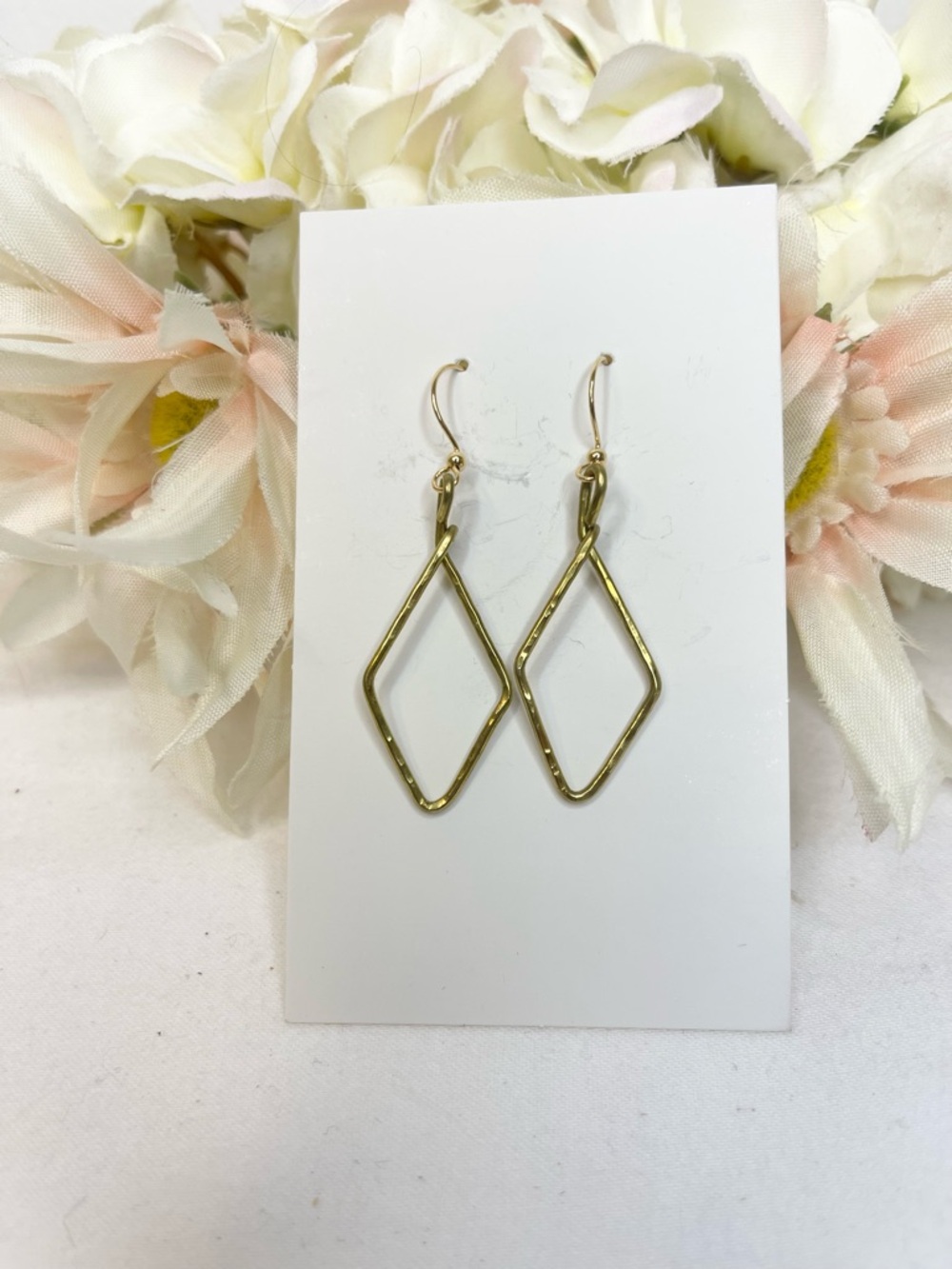 Sseko Gold Open Diamond Drop Earrings
